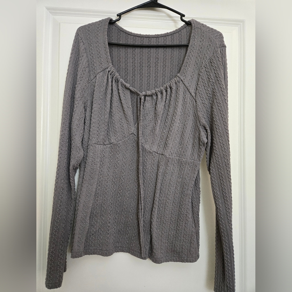 Gray Textured Women's Top